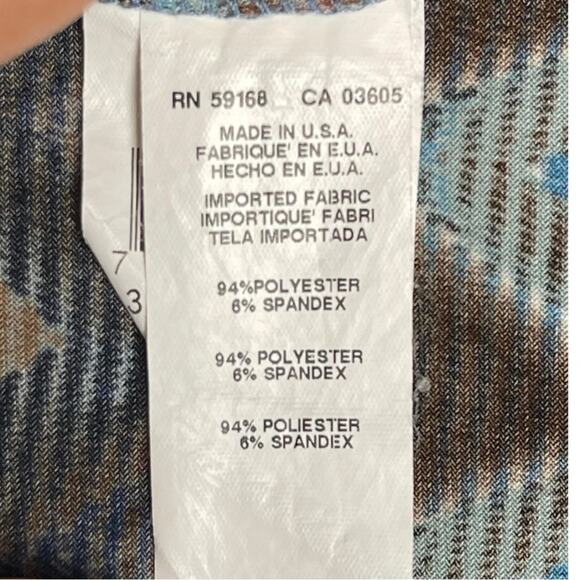 Karen Kane dress wrinkle free blue brown pattern flowy lightweight size 3X - Picture 4 of 5